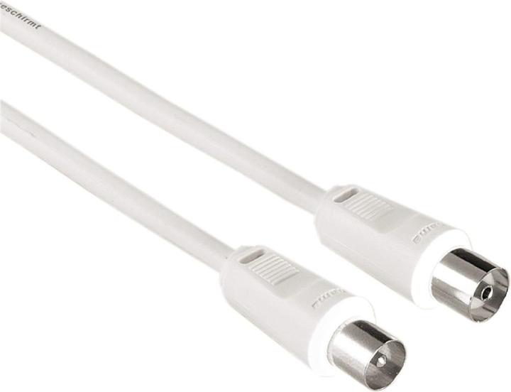 Actual product image Hama Antenna cable, coax plug - coax coupling, 10 m, 75 dB, white (75 dB, Antenna cable)