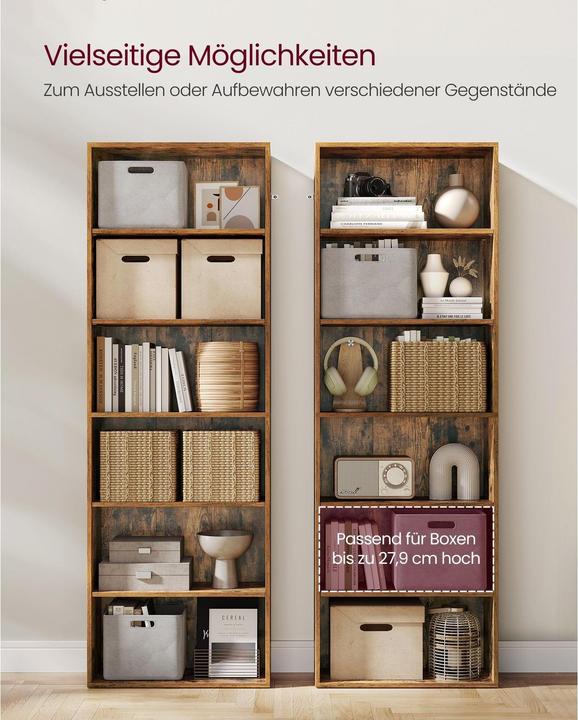 Immagine prodotto Vasagle Bücherregal Braun, Eigenschaften: Keine Eigenschaft (60 x 24 x 178.50 cm)