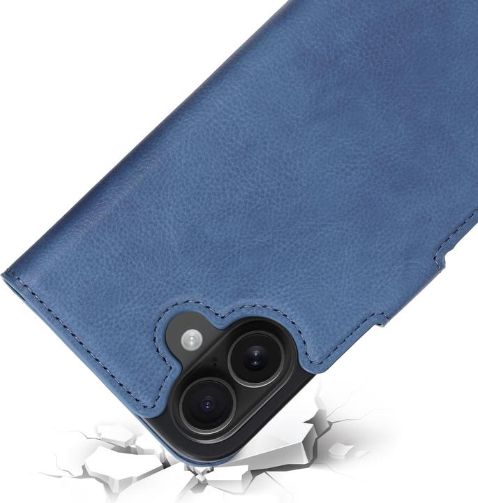Actual product image Mobiparts Classic Wallet Case Apple iPhone 16 Steel Blue (MagSafe Compatible) (Apple iPhone 16)