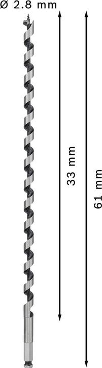 Actual product image Bosch Professional Zubehör PRO Wood Wood auger bit, 14 x 385 x 450 mm (11.1 mm)