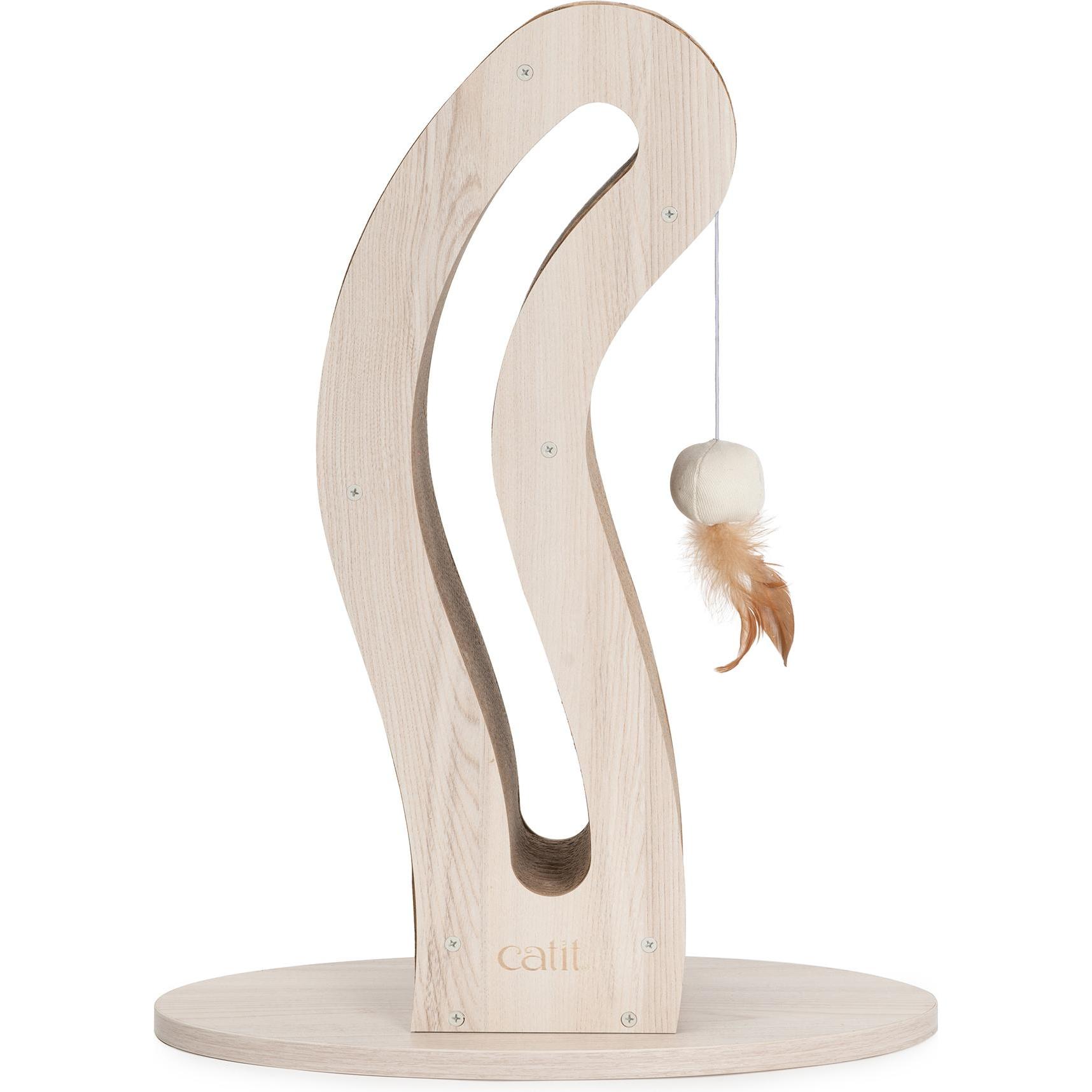 Meilleurs prix pour Griffoir pour chat - CATIT - Pixi Queue de chat - Avec balle en tissu et plume - Aspect chêne naturel