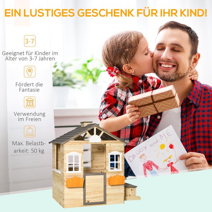 Image du produit Outsunny Maison de jeux pour enfants avec support pour pots de fleurs