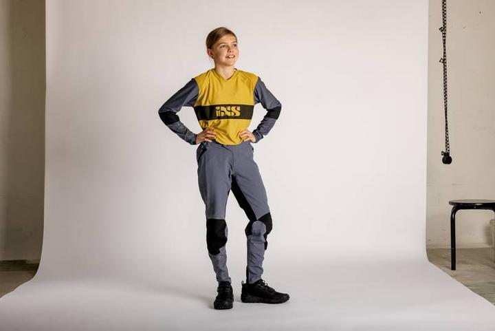 Actual product image iXS Trigger EVO Kids Long Sleeve Jersey - Acacia / Charcoal (L)