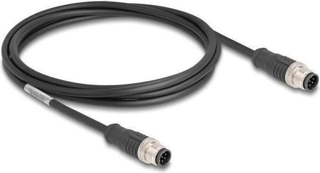 Actual product image Delock M12 cable A-coded 8 pin plug to plug PVC 2 m (S/FTP, S/STP, CAT5e, 2 m)