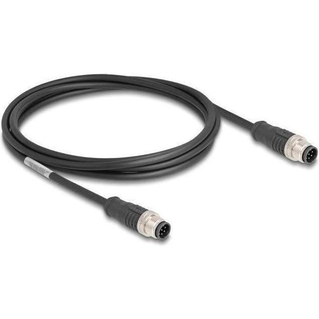 Thumbnail - Delock M12 Kabel A-kodiert 8 Pin Stecker zu Stecker PVC 2 m (S/FTP, CAT5e, 2 m), Netzwerkkabel
