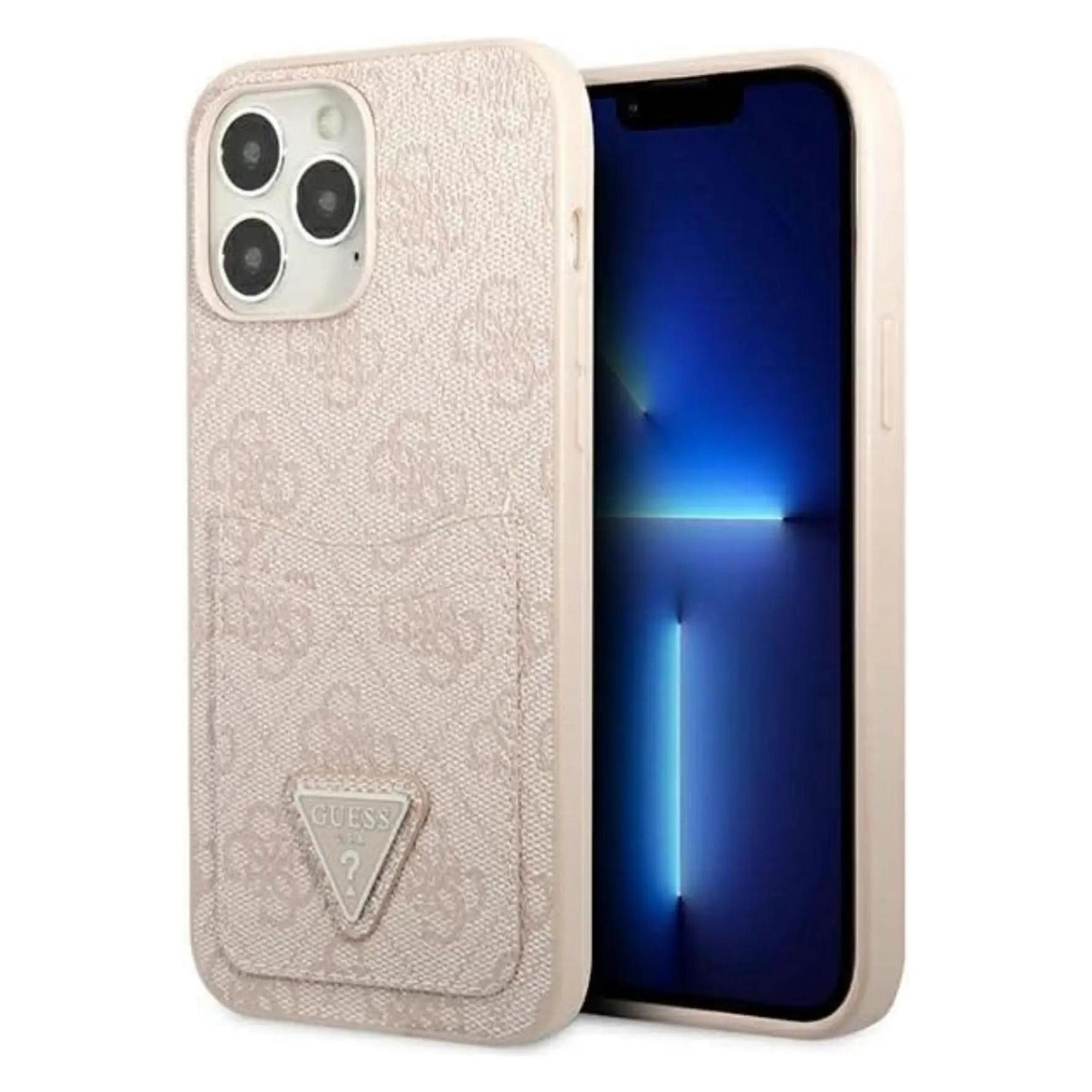 Guess GUHCP13LP4TPP IPhone 13 Pro / 13 6, 1" Różowy/pink Hardcase 4G Triangle Logo Cardslot (Apple IPhone 13, Apple IPhone 13 Pro), Smartphone