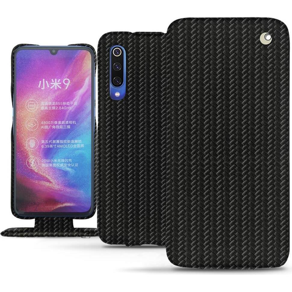 Noreve Lederschutzhülle vertikal (Xiaomi Mi 9), Smartphone Hülle, Schwarz