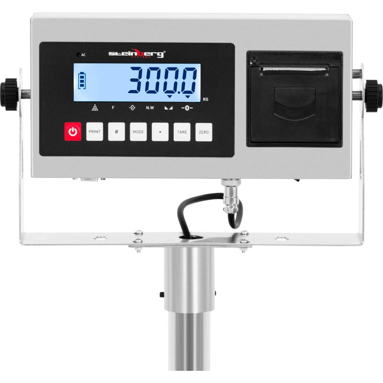 Thumbnail - Steinberg, Feinwaage, Plattformwaage 300 kg / 10 g 50 x 40 cm LCD Akku Drucker Bodenwaage Paketwaage
