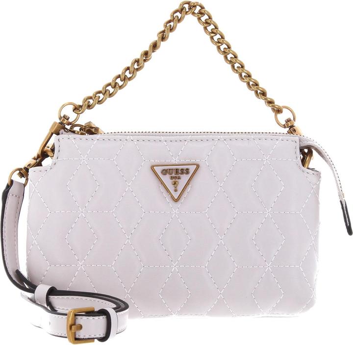 Guess Elenia, Mini, Textile Crossbody Bag, Stone, QB867772, For Women