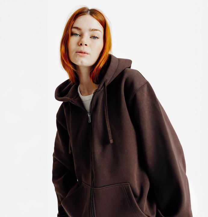 Image du produit Decathlon Sweat zippé mixte, Elementals, marron (XS)