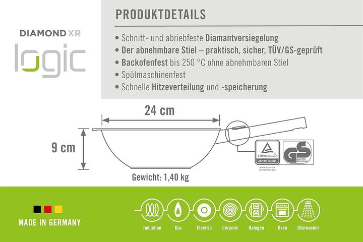 Immagine prodotto Woll Pro Logic Induction, wok in ghisa, AS (24 cm, Wok, Alluminio pressofuso)