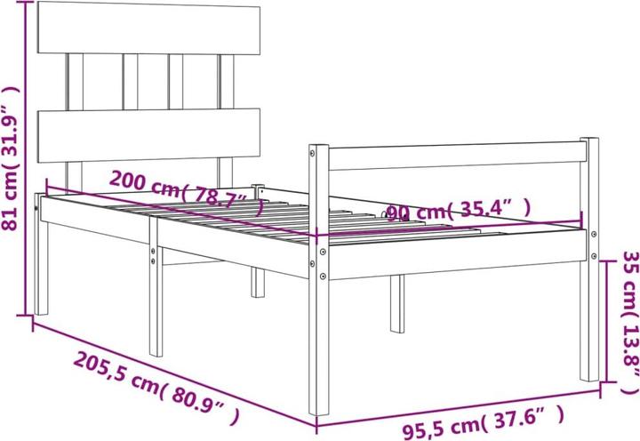 Image du produit vidaXL Seniorenbett (90 x 200 cm)