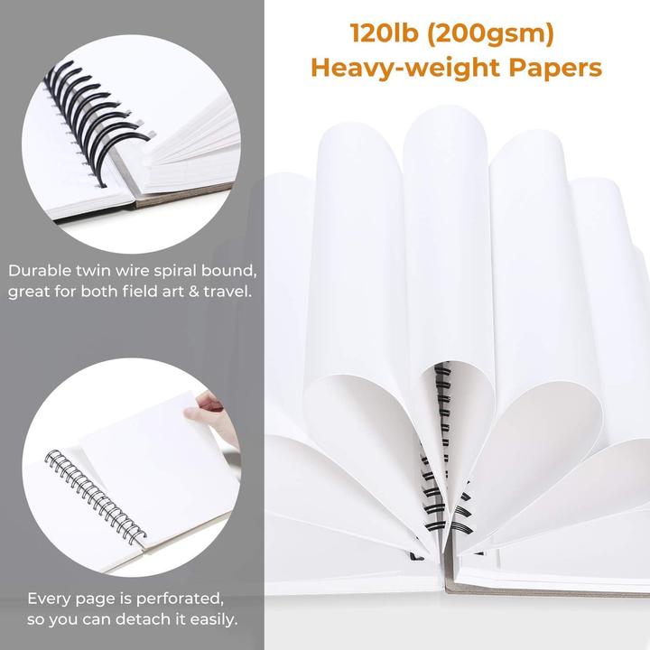 Immagine prodotto Ohuhu Mix Media Kunst-Skizzenbuch, 62 Blatt, 22.5 x 21 cm (22,5 x 21 cm, Nessuna, Copertina morbida)