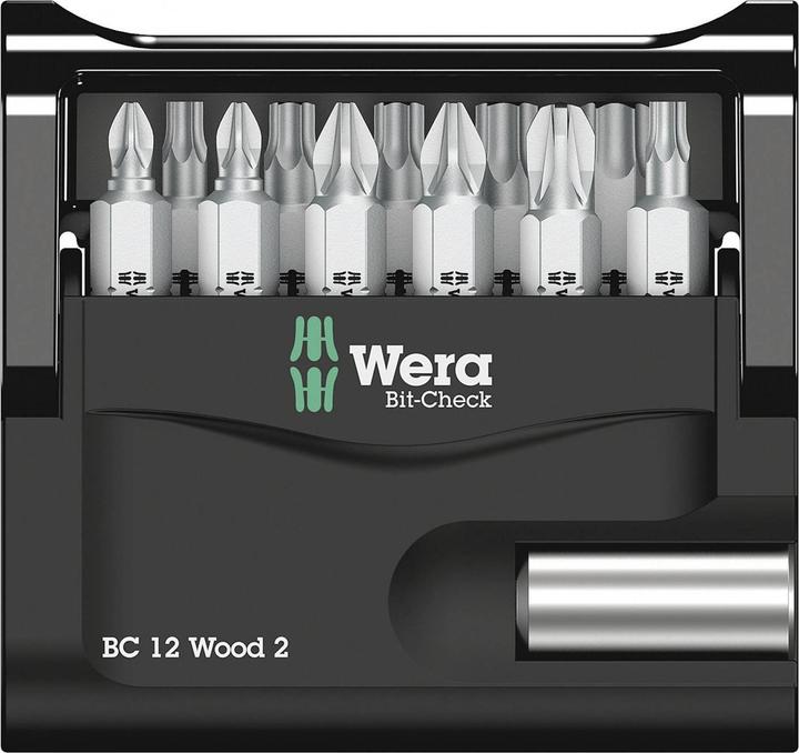 Image du produit Wera Bit-Check 12 Wood 2 (Cruciforme Phillips PH, Cruciforme Pozidriv PZ)