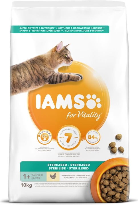 Image du produit Iams pour Vitalité Stérilisée au Poulet (Adulte, Senior, 1 pcs, 10000 g)