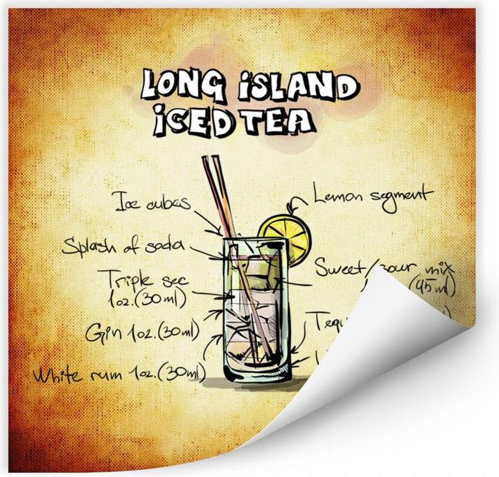 Produktbild Trenddeko Long Island Iced Tea - Rezept (30 x 30 cm)