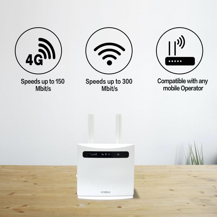 Produktbild Strong 4GROUTER300v2 WLAN-Router Einzelband (2,4GHz) Schnelles Ethernet 3G 4G Weiss