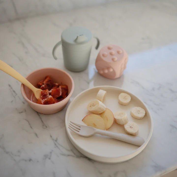 Actual product image Mushie Classic Silicone Plate Ivory