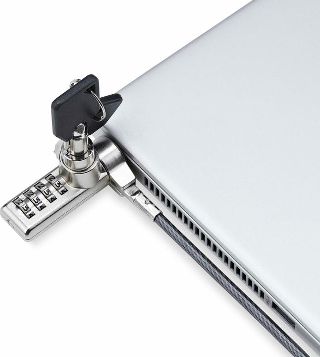 Productafbeelding StarTech COM 10-pak dubbele toegang laptopslot 2m kabelslot met sleutel en cijferslot K-S