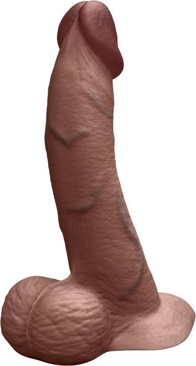 Earthly Body Slipskin Realistic Silicone Dildo 8 Inch Curved Brown