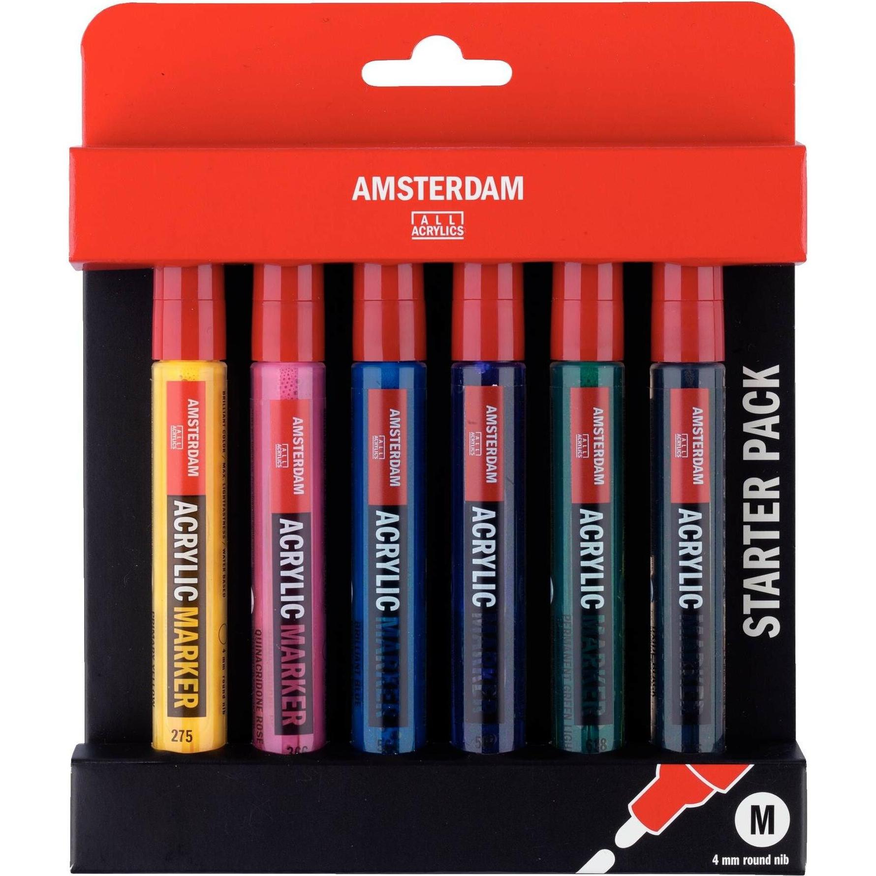 Amsterdam, Marker, Marker Basicset 6 Farben (Sortiert, 4 mm, 6 x)