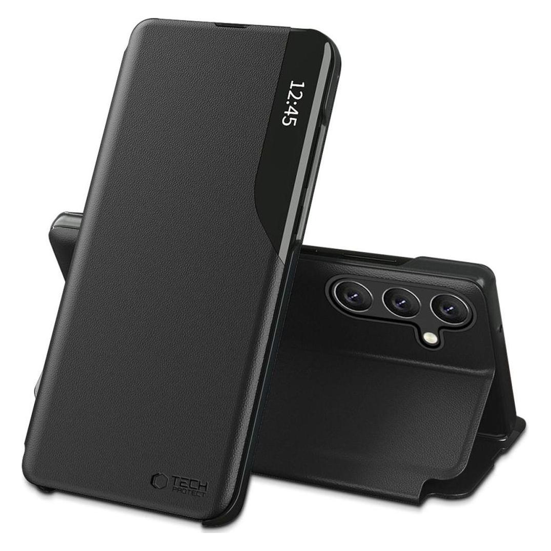Tech-Protect Smart View Case (Samsung Galaxy A56), Smartphonehoes, Zwart
