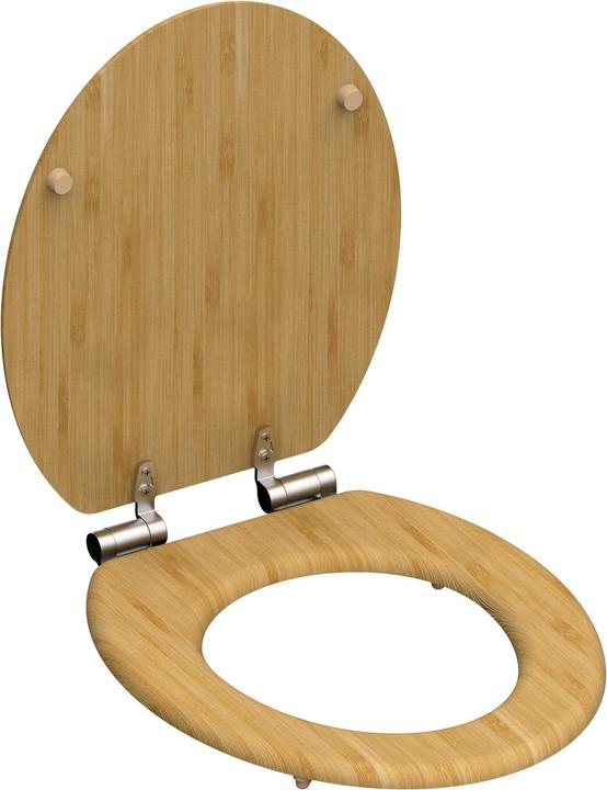 Actual product image Schütte WC seat WC seat NATURAL BAMBOO Bamboo soft-close mechanism 81101-A Brown