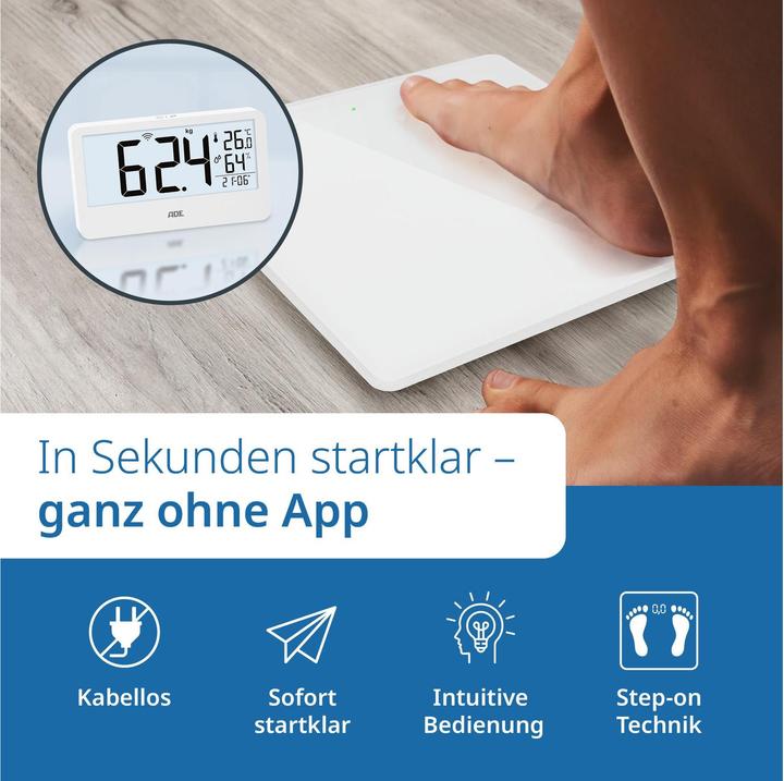 Produktbild ADE Personenwaage Ronja BE2500-1/-2 Weiss (180 kg)