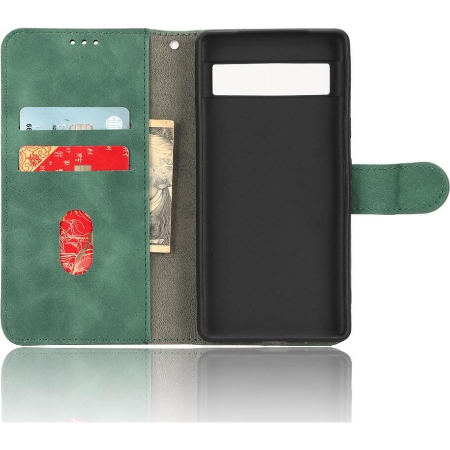 Thumbnail - Cover-Discount Google Pixel 7a - Leder Etui Hülle grün (Google Pixel 7a), Smartphone Hülle, Grün