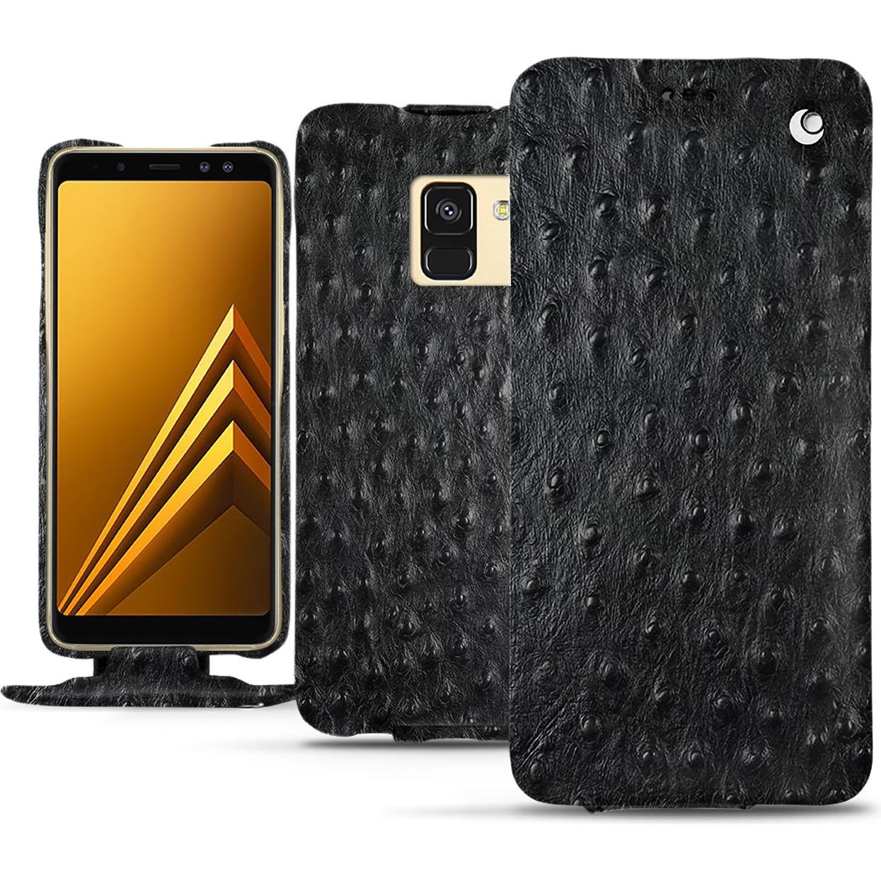Thumbnail - Noreve Lederschutzhülle vertikal (Samsung Galaxy A8+), Smartphone Hülle, Schwarz