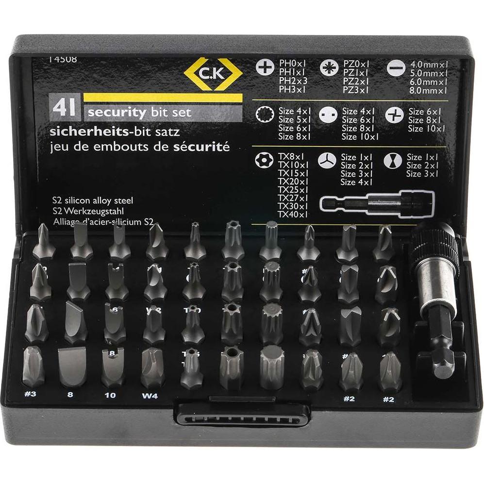 Thumbnail - C.K Magma, Bits, Bit-Set 41teilig T4508 Schlitz (Kreuz Phillips PH M1, Kreuz Phillips PH M0, Kreuz Pozidriv PZ M1, Kreuz...