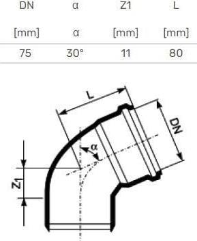 Produktbild Magnaplast SOIL&WASTE BEND 75X30 GREY