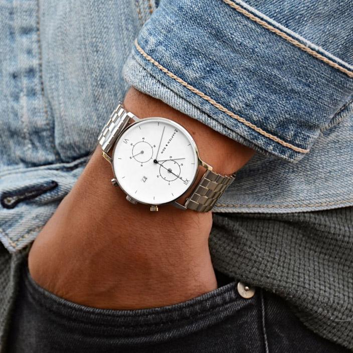 Image du produit Kapten & Son Chrono Silver Steel (Montre analogique, Swiss Made, 37 mm)