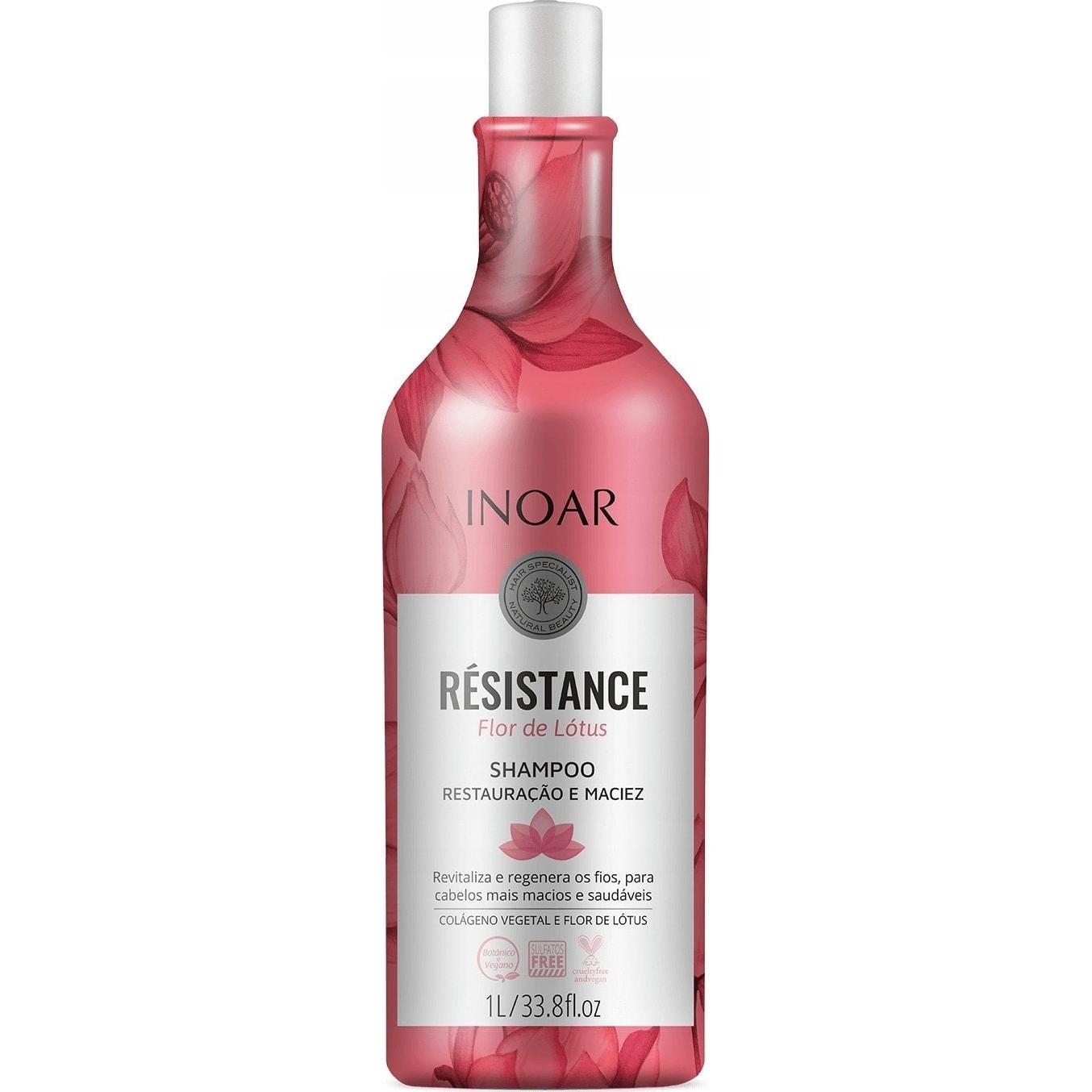 Inoar Resistenza Lotus szampon do włosów osłabionych 1000ml, Cuffie