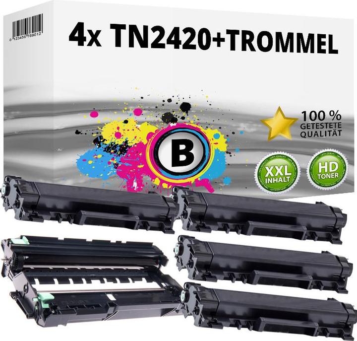 Produktbild Druckfuxx 4 Toner+Trommel XXL kompatibel Brother HL-L2310D L2375DW L2710DN L2710