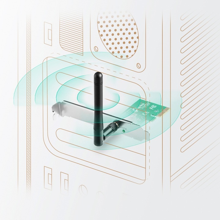 Actual product image TP-Link TL-WN781ND, Wireless N PCI-E Adapter (Mini PCI Express)