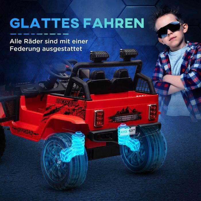 Actual product image Swisshandel24 Elektro Kinderauto, Geländewagen mit 2,4G Fernbedienung, 3-5 km/h für 3-6 Jahre, rot (12 V)