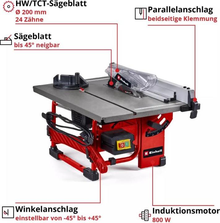 Actual product image Einhell TC-TS 8 I Circular table saw 200 mm 230 V
