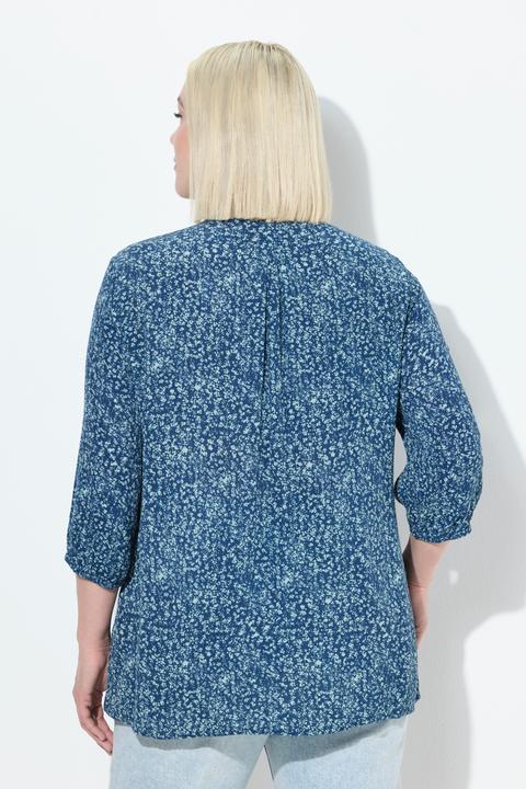 Produktbild Ulla Popken Smokbluse, Punkte, A-Linie, Rundhals, 3/4-Arm (50, 52)