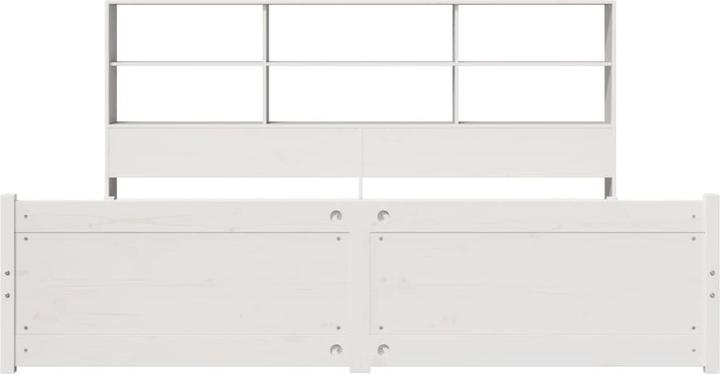 Produktbild vidaXL Massivholzbett Holzbett Bett mit Regal ohne Matratze Weiss 180x200cm (180 x 200 cm)
