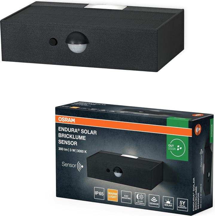 Image du produit Osram Capteur Endura Style Solar Bricklume Dark Gray (300 lm, IP65)