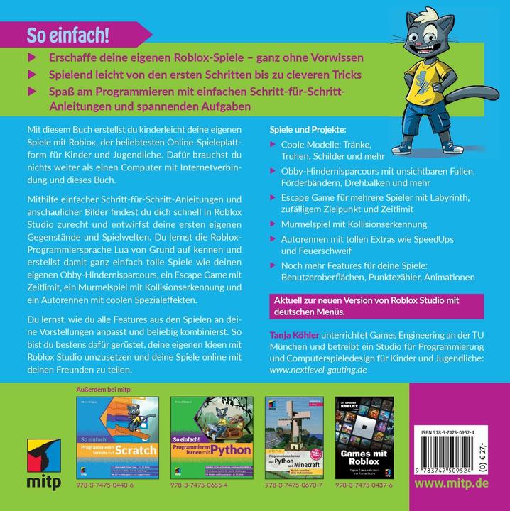 Image du produit Eigene Spiele erstellen mit Roblox – So einfach! (Allemand, Tanja Köhler, 2024)