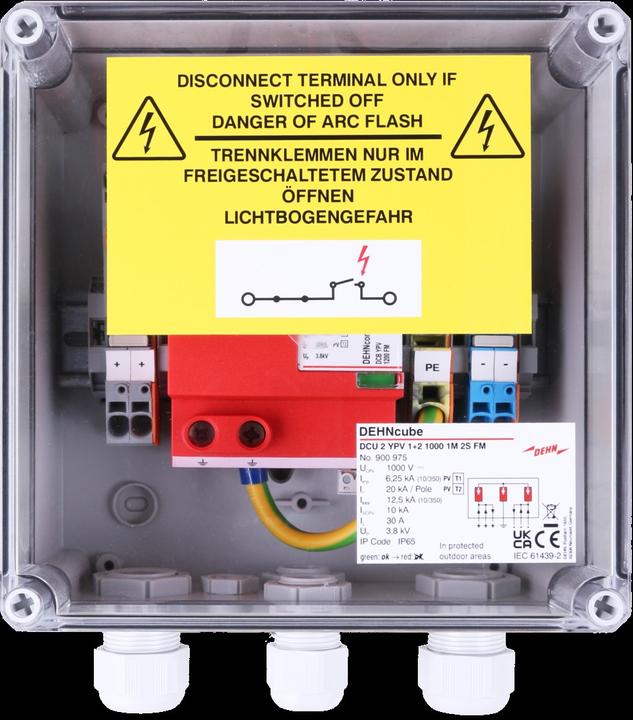 Actual product image Dehn GAK in IP65 enclosure for PV systems