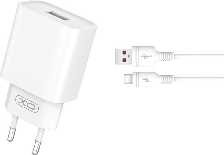 xO Wandladegerät CE02D QC 3.0 18W 1x USB weiss + USB-C Kabel (18 W, 1 Port)