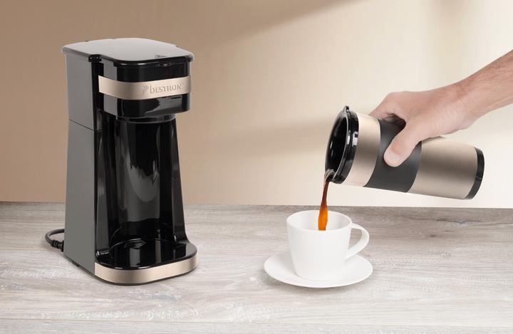 Produktbild Bestron Singgle-Tasse Filterkaffemaschine, Satin