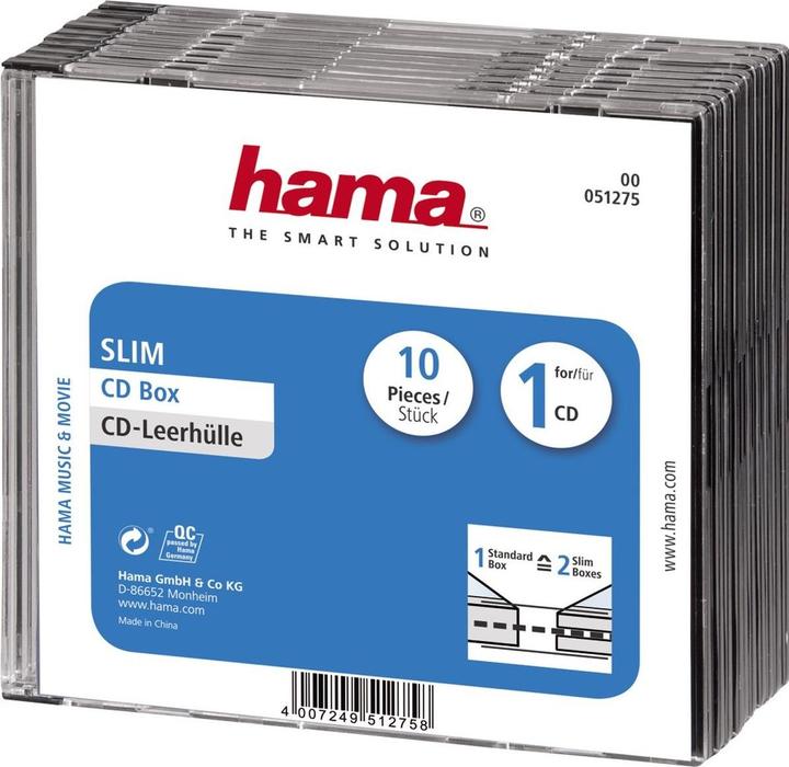 Actual product image Hama 1x10 CD Sleeve Slim-Line