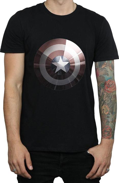 Actual product image Mens Captain America Shield Shiny T-Shirt (M)