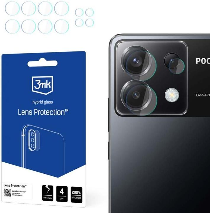 Image du produit 3MK Lens Protect Poco X6 5G Ochrona na obiektyw aparatu 4szt (1 pcs, Xiaomi Poco X6)