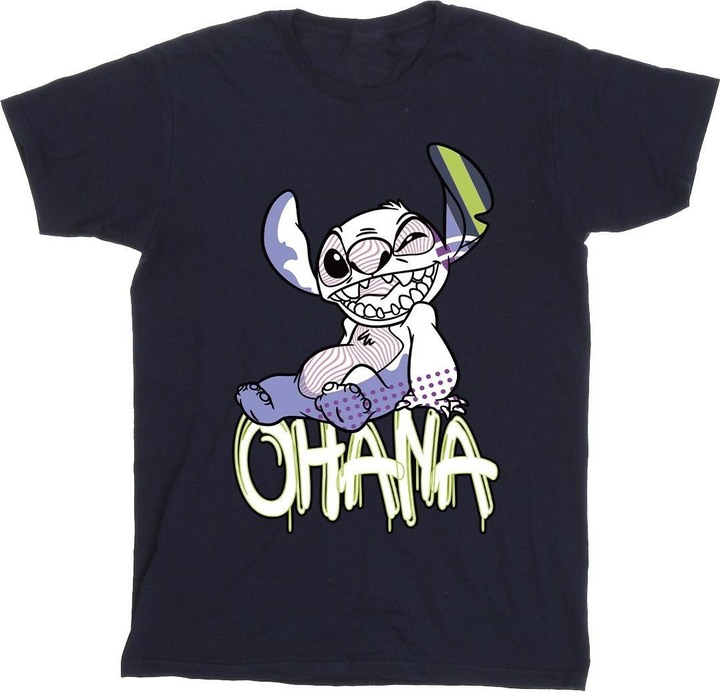 Immagine prodotto Disney Lilo And Stitch Ohana Graffiti Maglietta Ragazze (104)