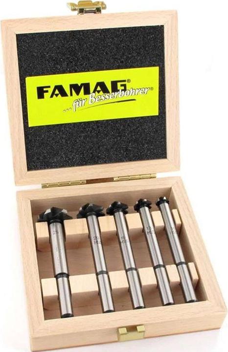 Actual product image Famag Krauskopf set in wooden box. (10 mm, 13 mm, 16 mm, 20 mm, 25 mm)